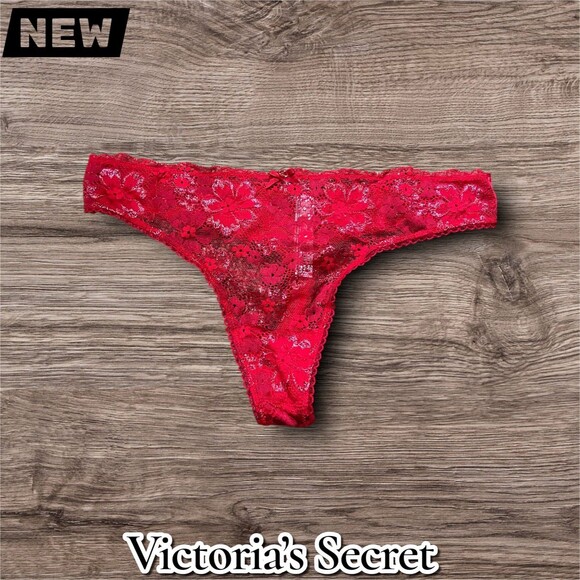 PINK Victoria's Secret Other - New NWT Victoria’s Secret Lace Thong Panty – Red – Size Large